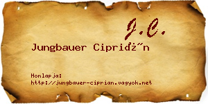 Jungbauer Ciprián névjegykártya